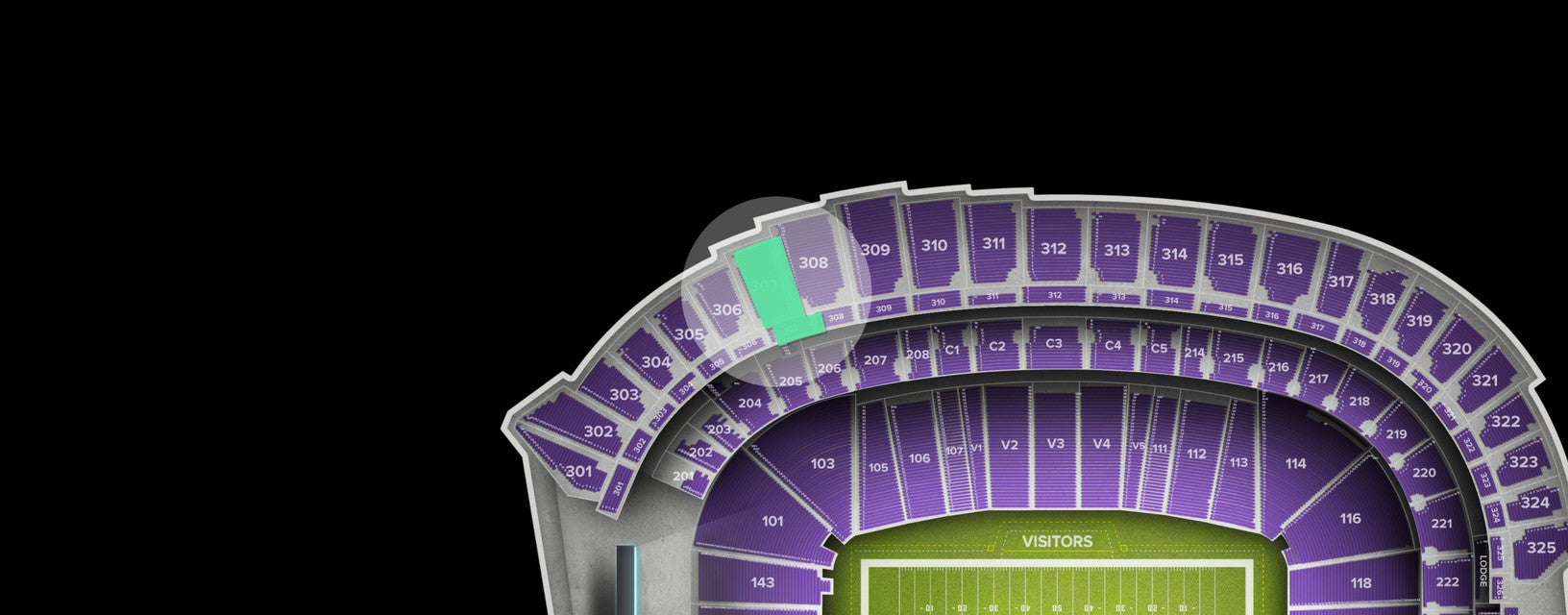 Seat view from Loge Sideline