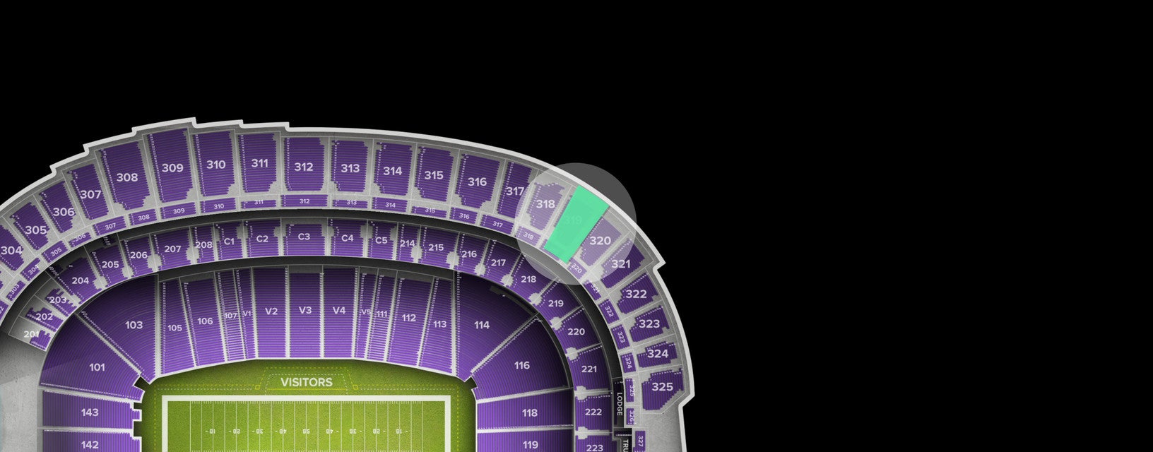 Seat view from Loge Corner
