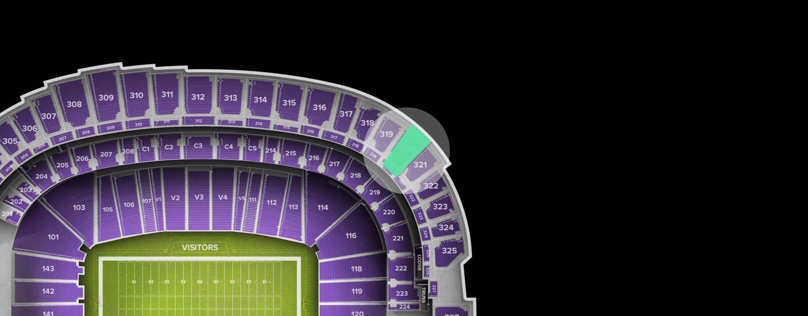 Seat view from Loge Corner