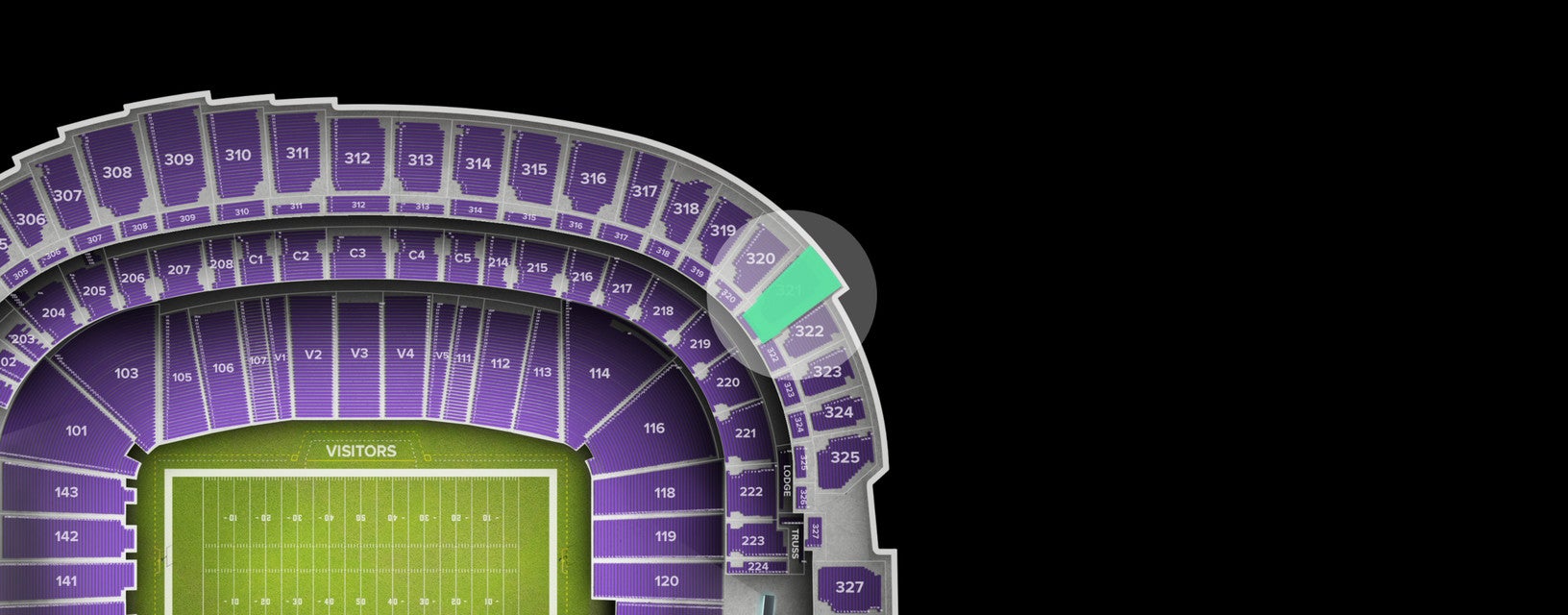 Seat view from Loge Corner
