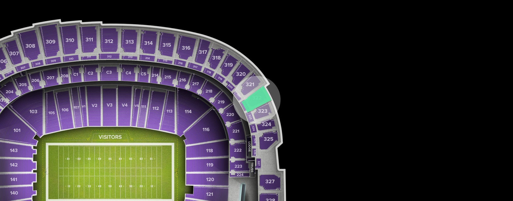 Seat view from Loge End Zone