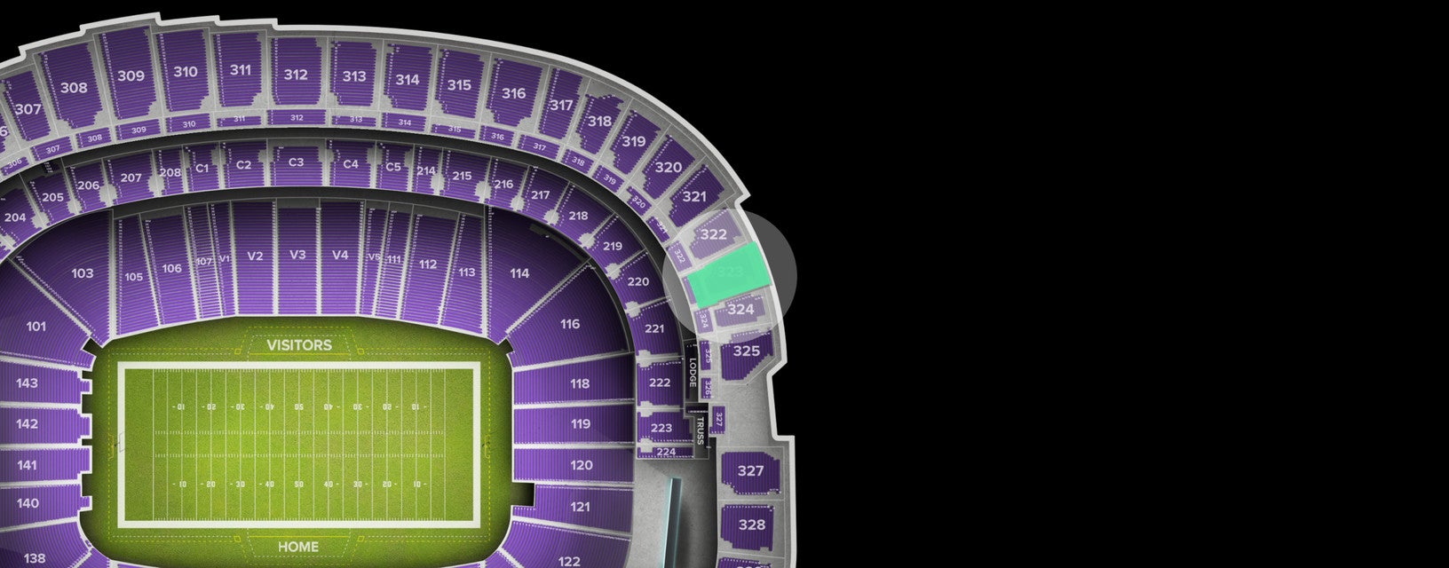 Seat view from Loge End Zone