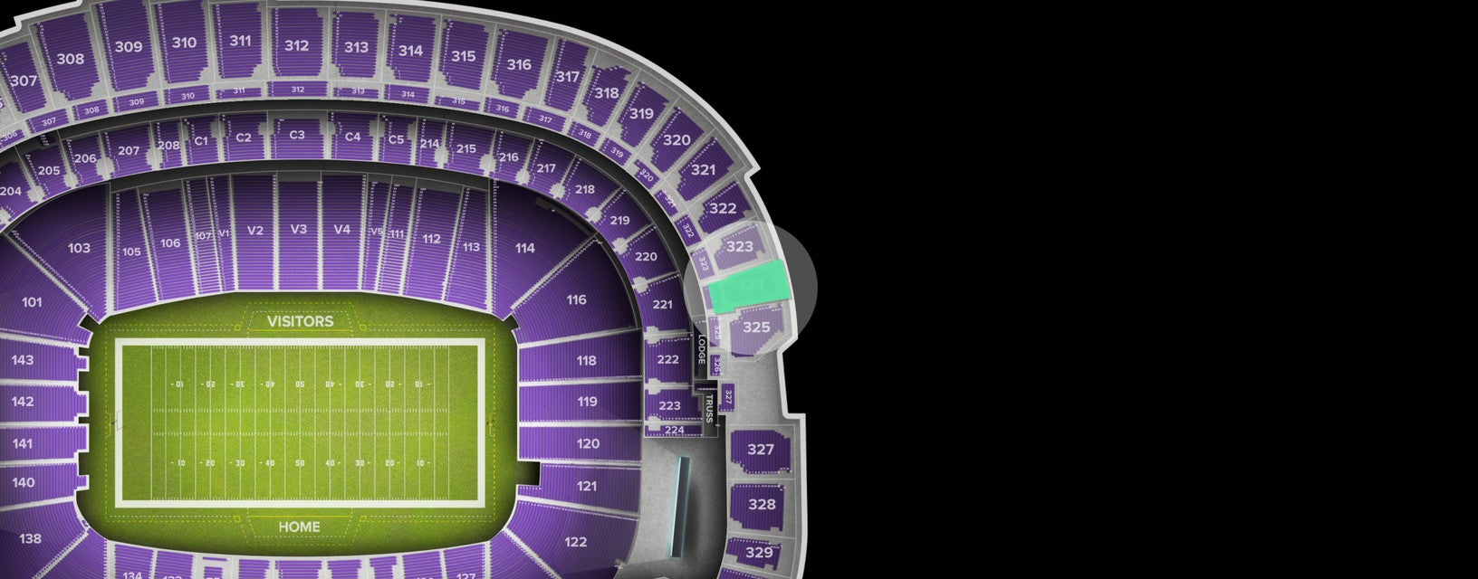 Seat view from Loge End Zone