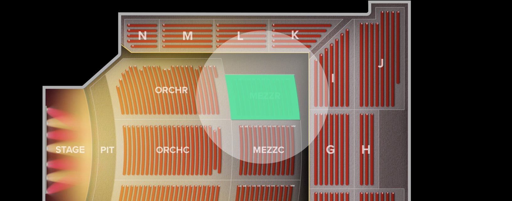 Seat view from Mezzanine