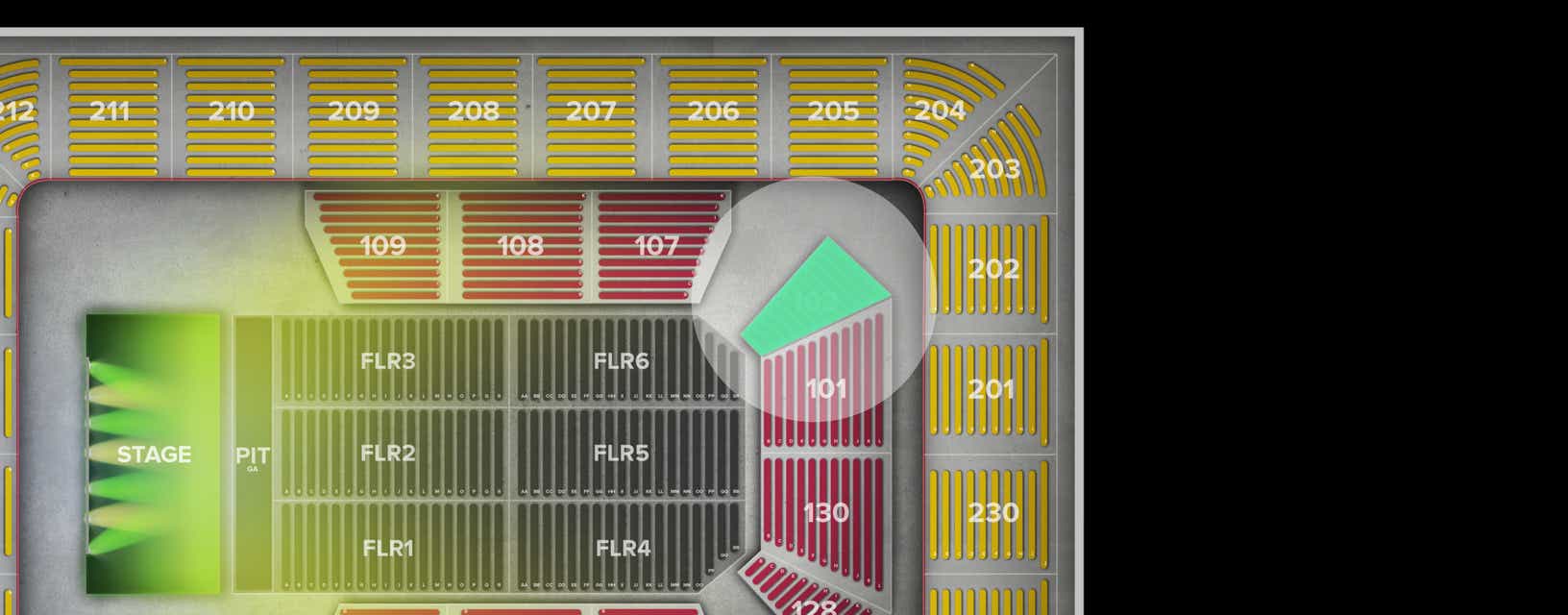 Seat view from Risers