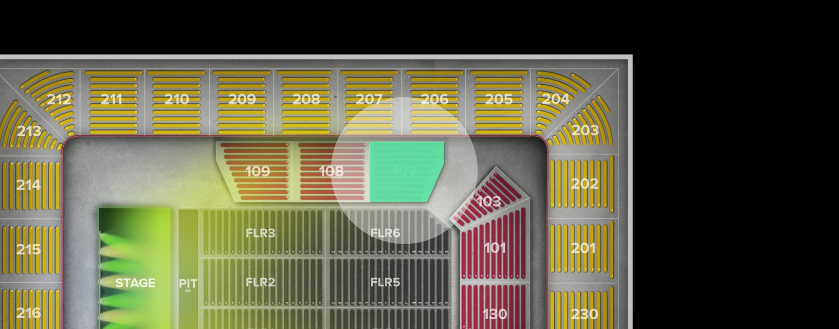 Seat view from Risers