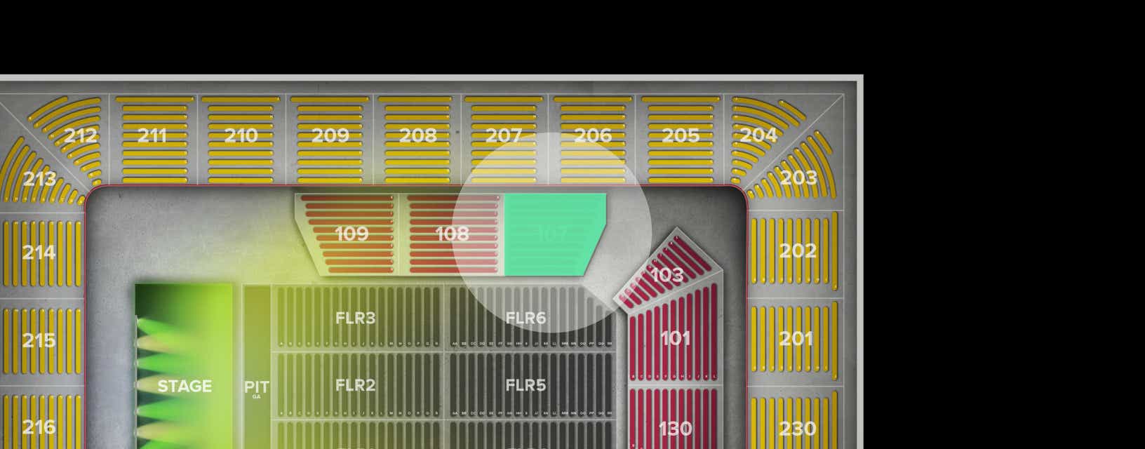 Seat view from Risers