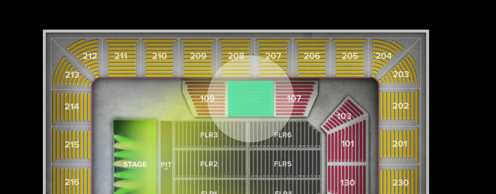 Seat view from Risers