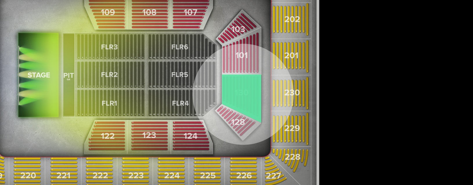 Seat view from Risers