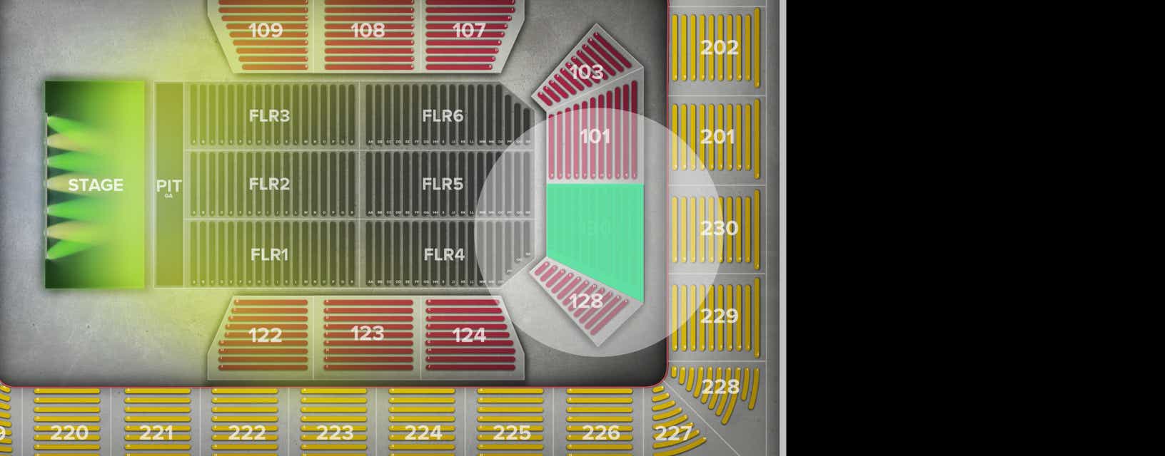 Seat view from Risers