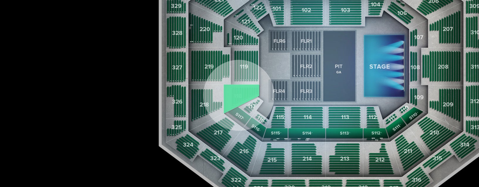Seat view from Lower Baseline