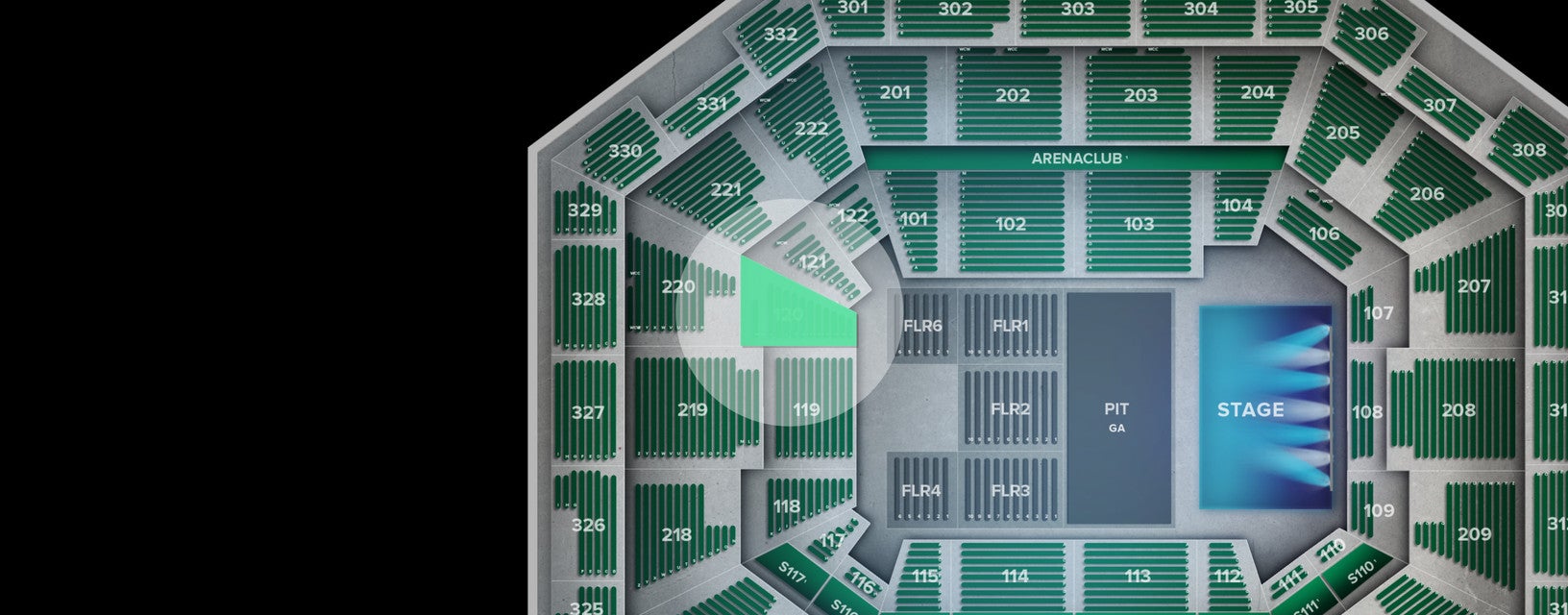 Seat view from Lower Baseline