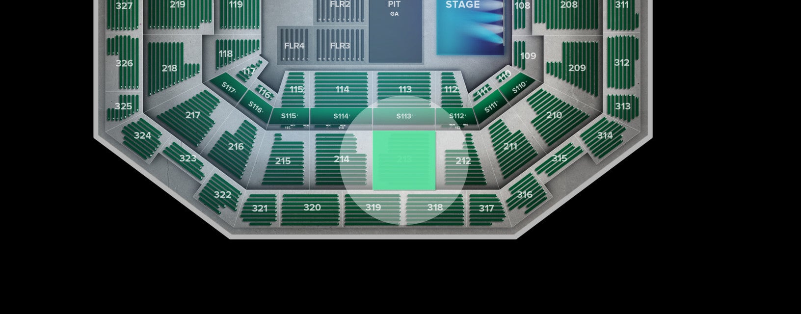 Seat view from Middle Sideline