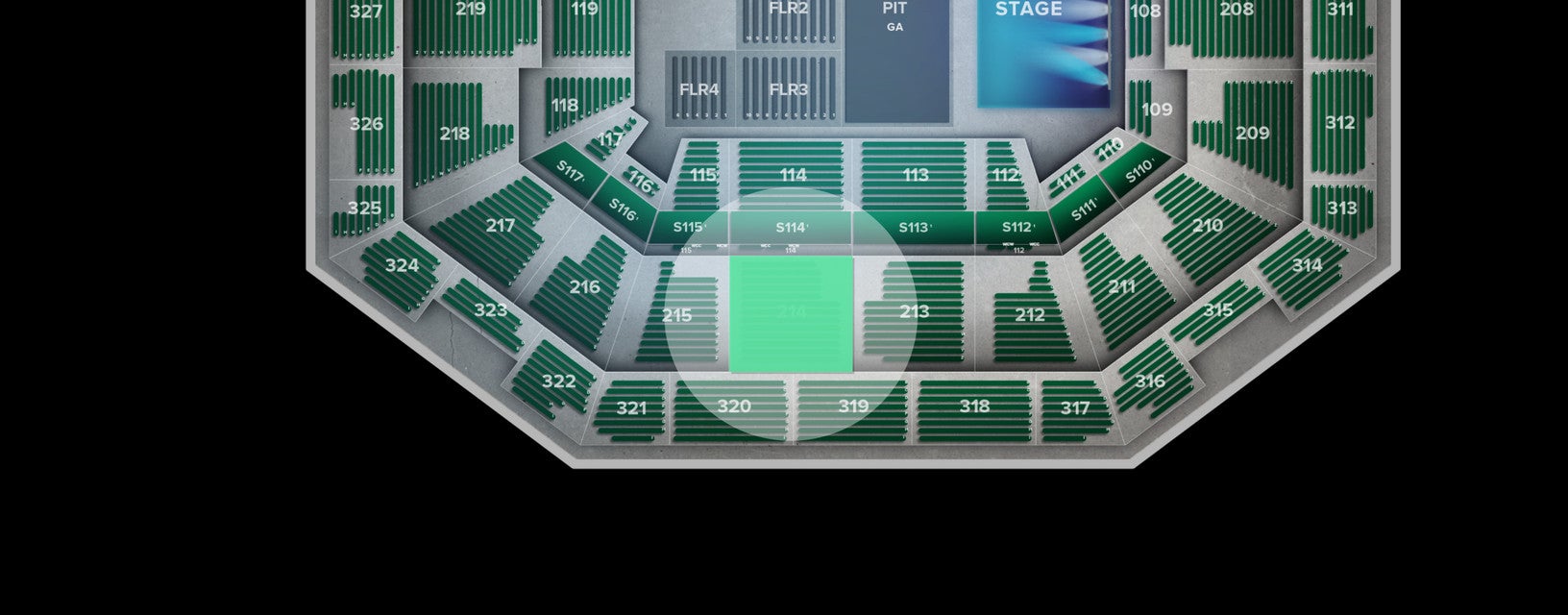 Seat view from Middle Sideline