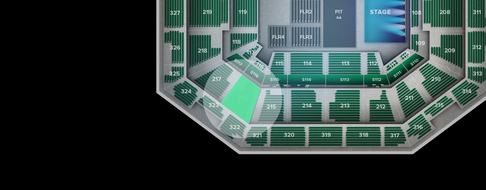 Seat view from Middle Corner