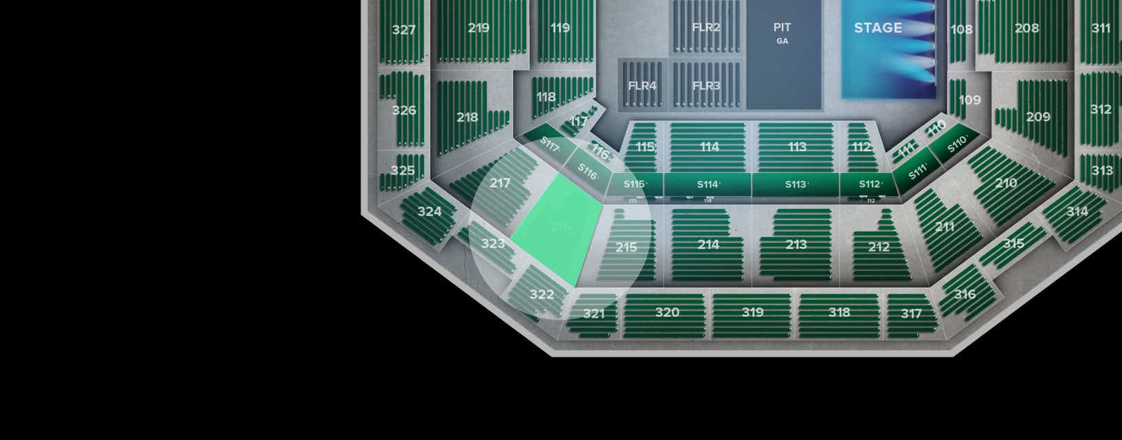 Seat view from Middle Corner