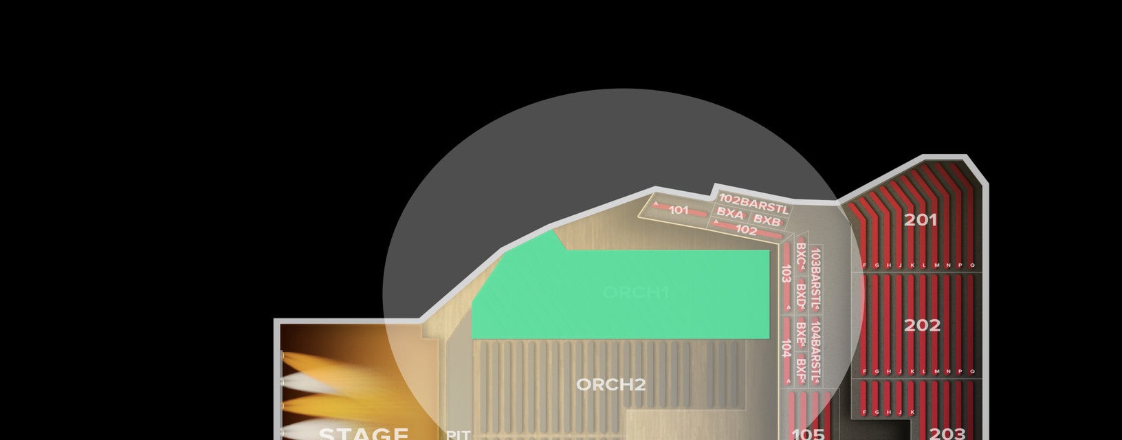 Seat view from Orchestra