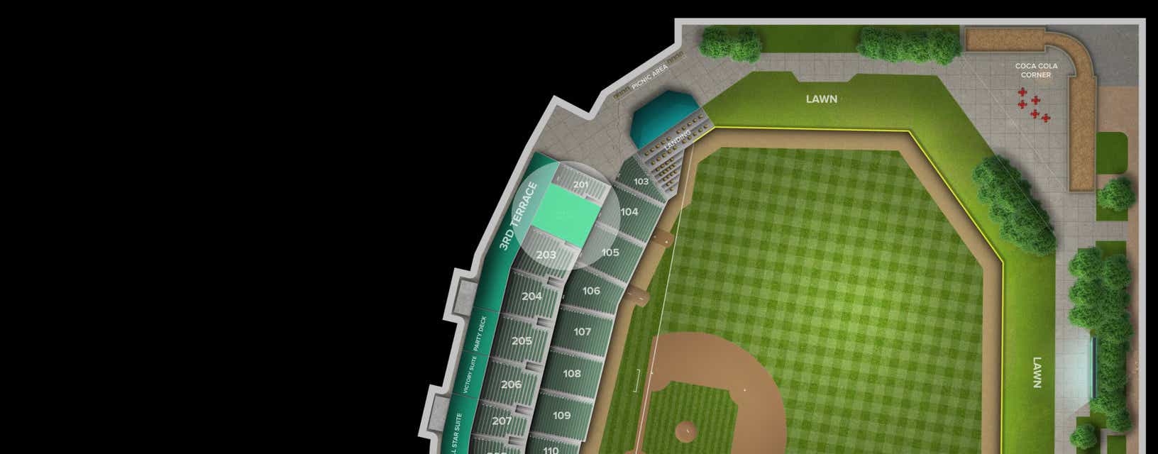 Seat view from 200 Level