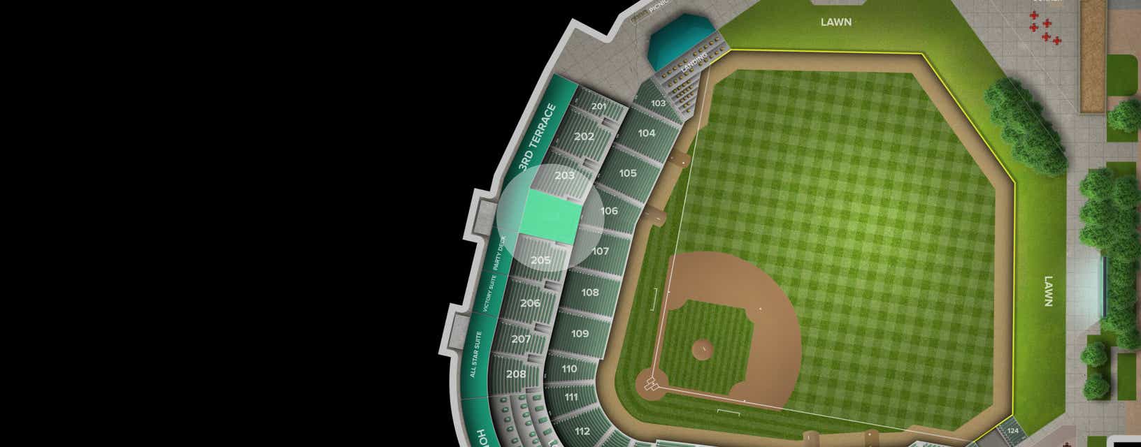 Seat view from 200 Level