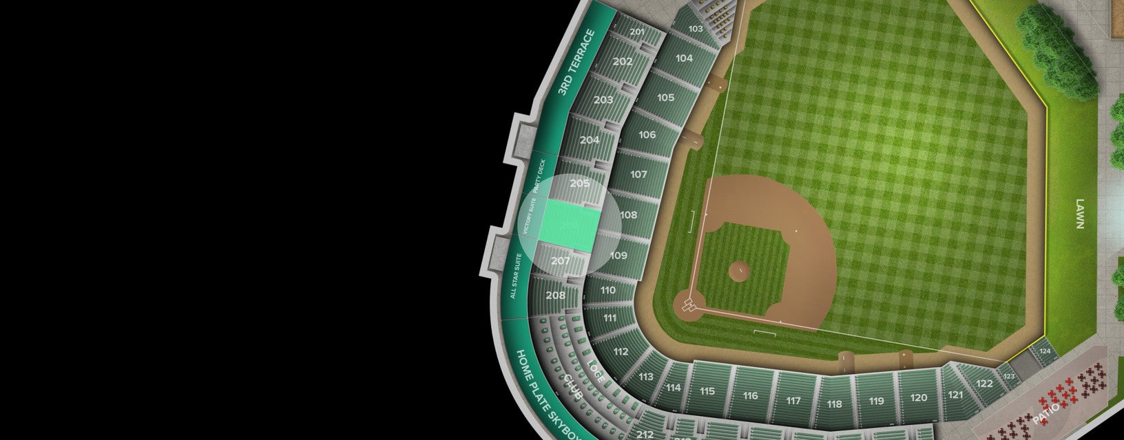 Seat view from 200 Level