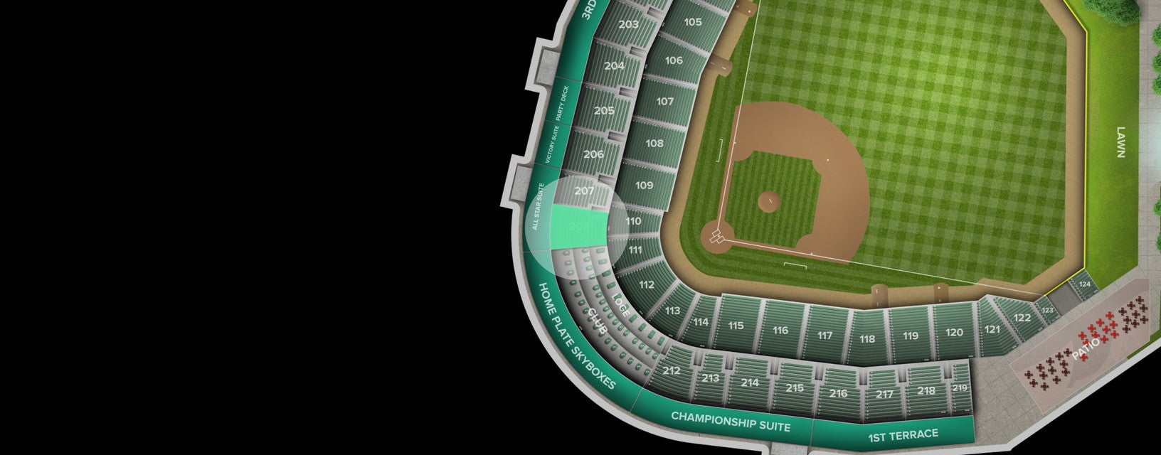 Seat view from 200 Level