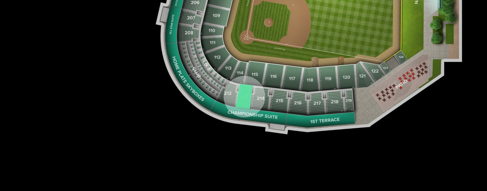 Seat view from 200 Level