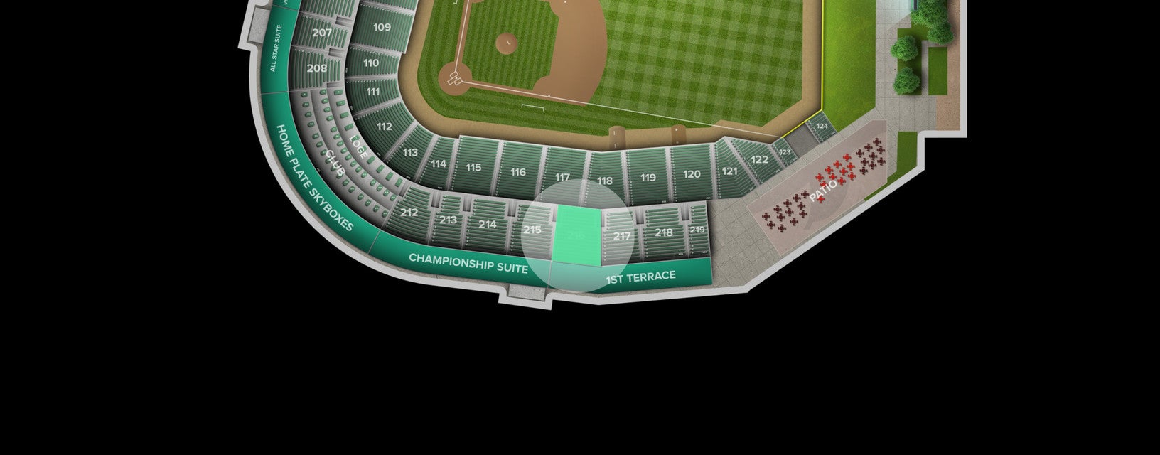 Seat view from 200 Level
