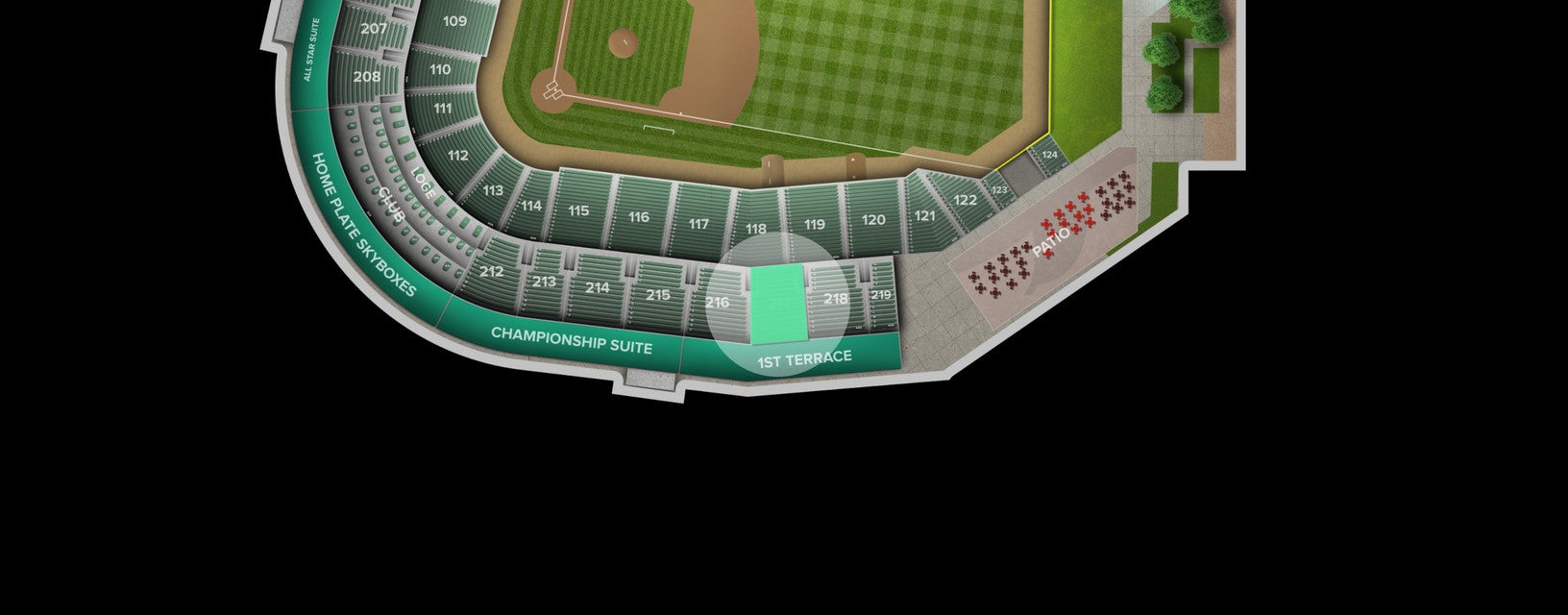 Seat view from 200 Level