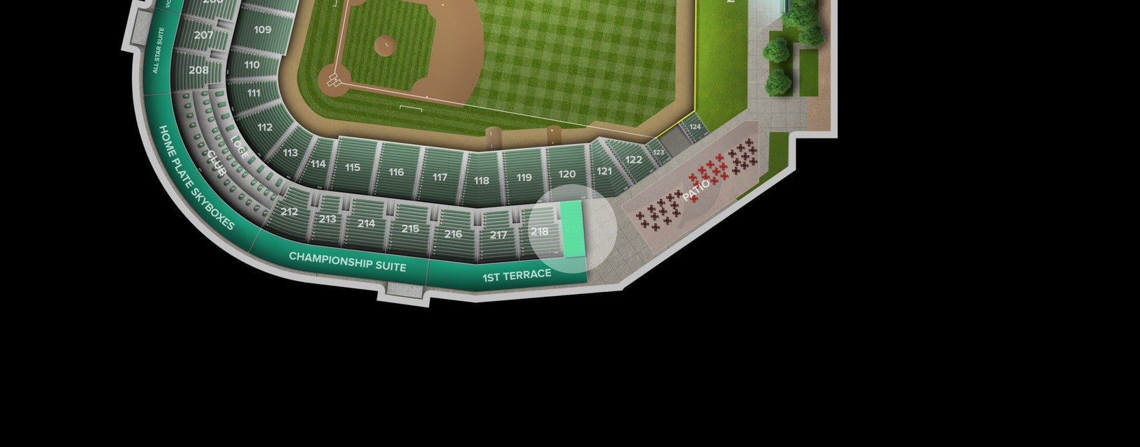 Seat view from 200 Level