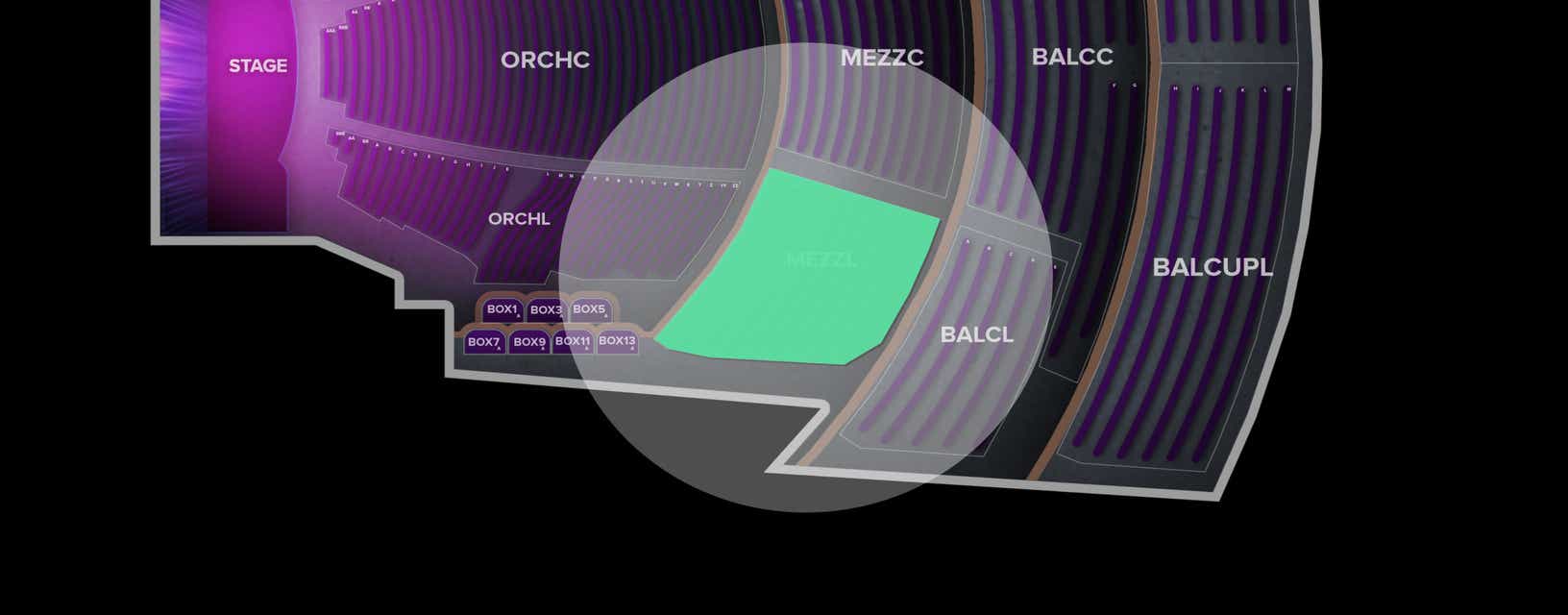 Seat view from Mezzanine Left
