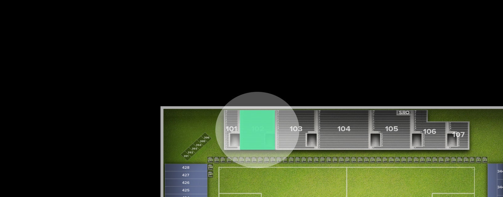 Seat view from Reserved Seating