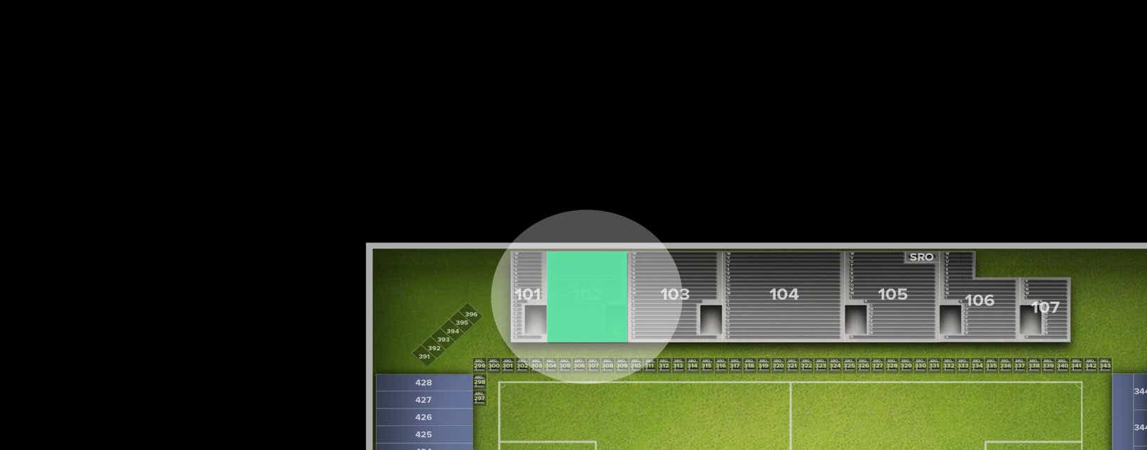 Seat view from Reserved Seating