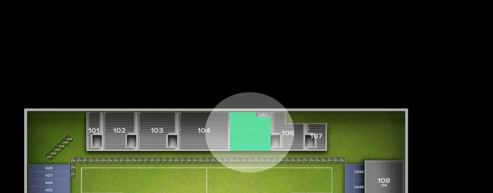 Seat view from Reserved Seating