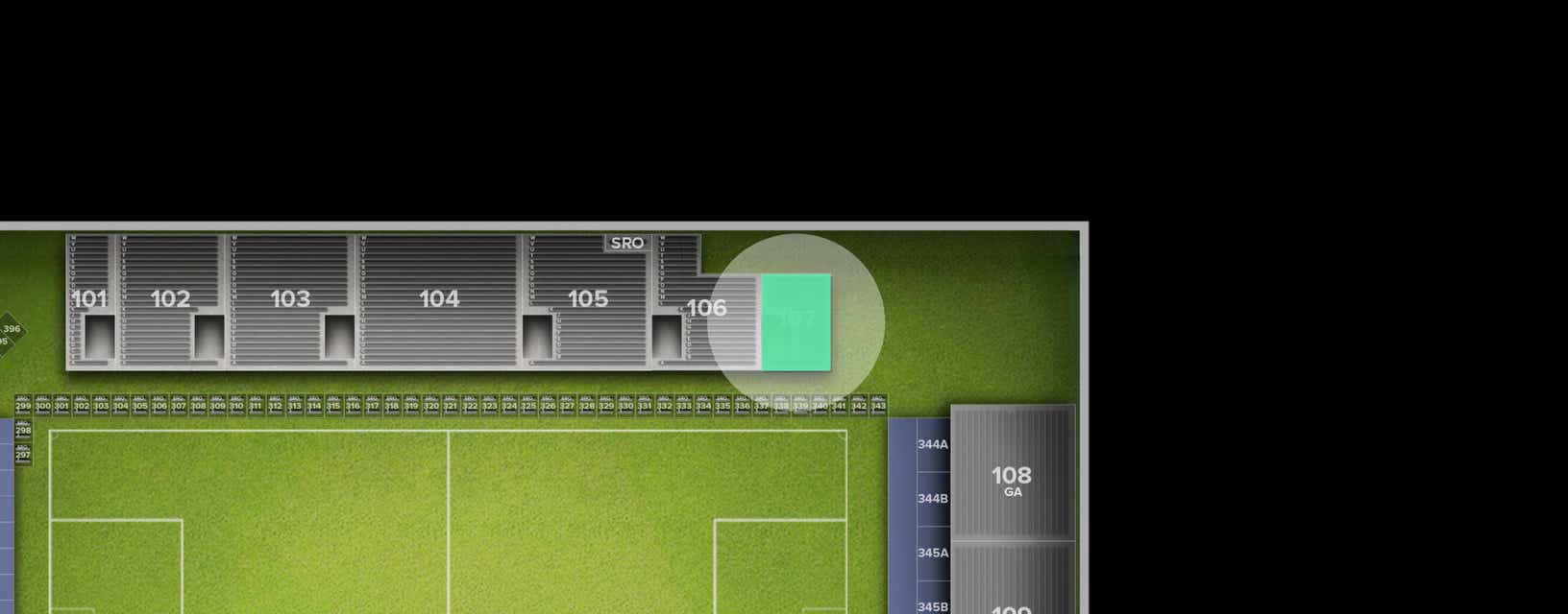 Seat view from Reserved Seating
