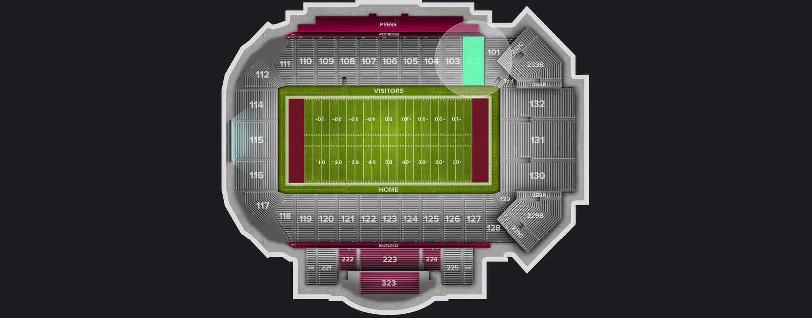 Seat view from Lower Sideline
