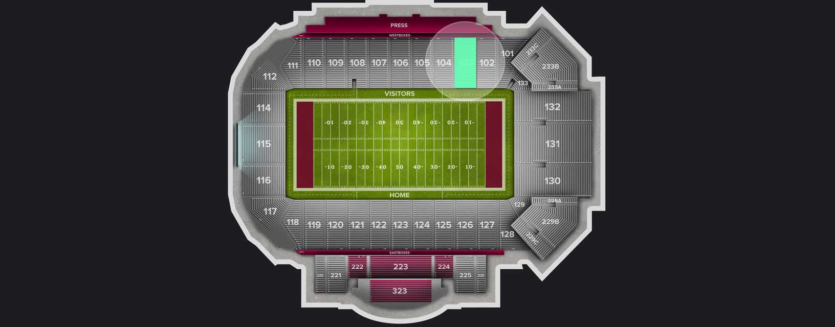 Seat view from Lower Sideline