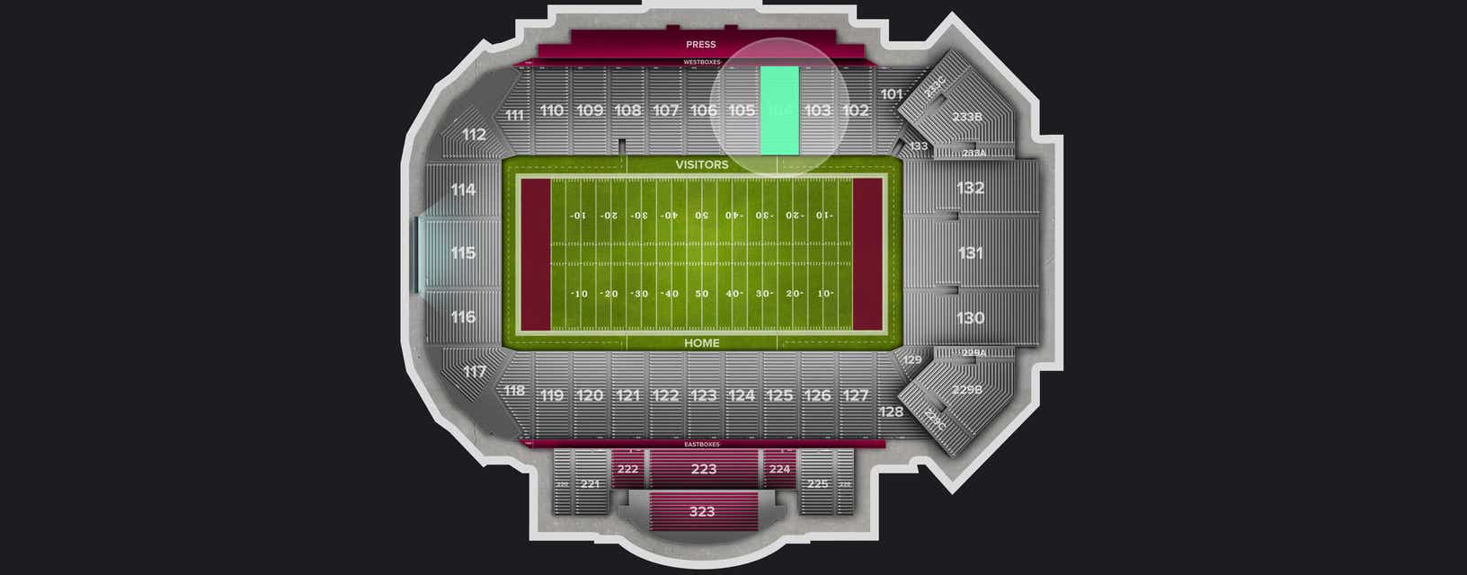Seat view from Lower Sideline