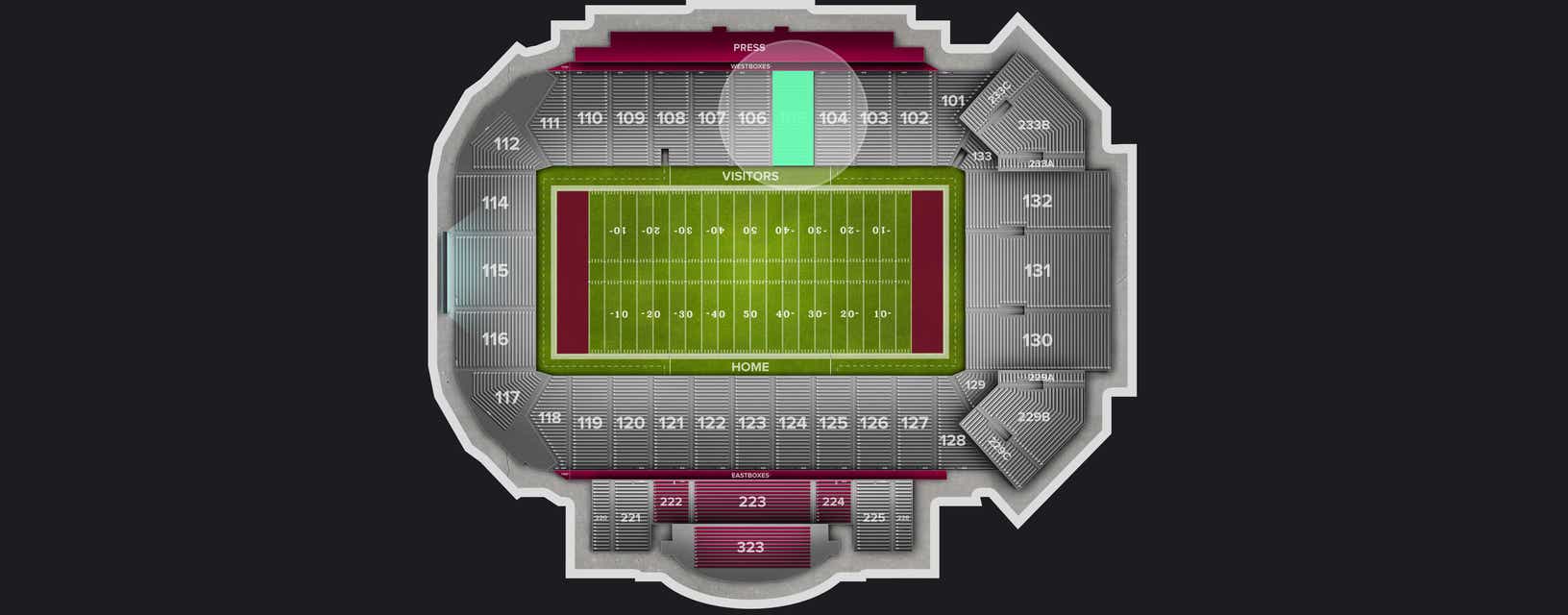Seat view from Lower Sideline
