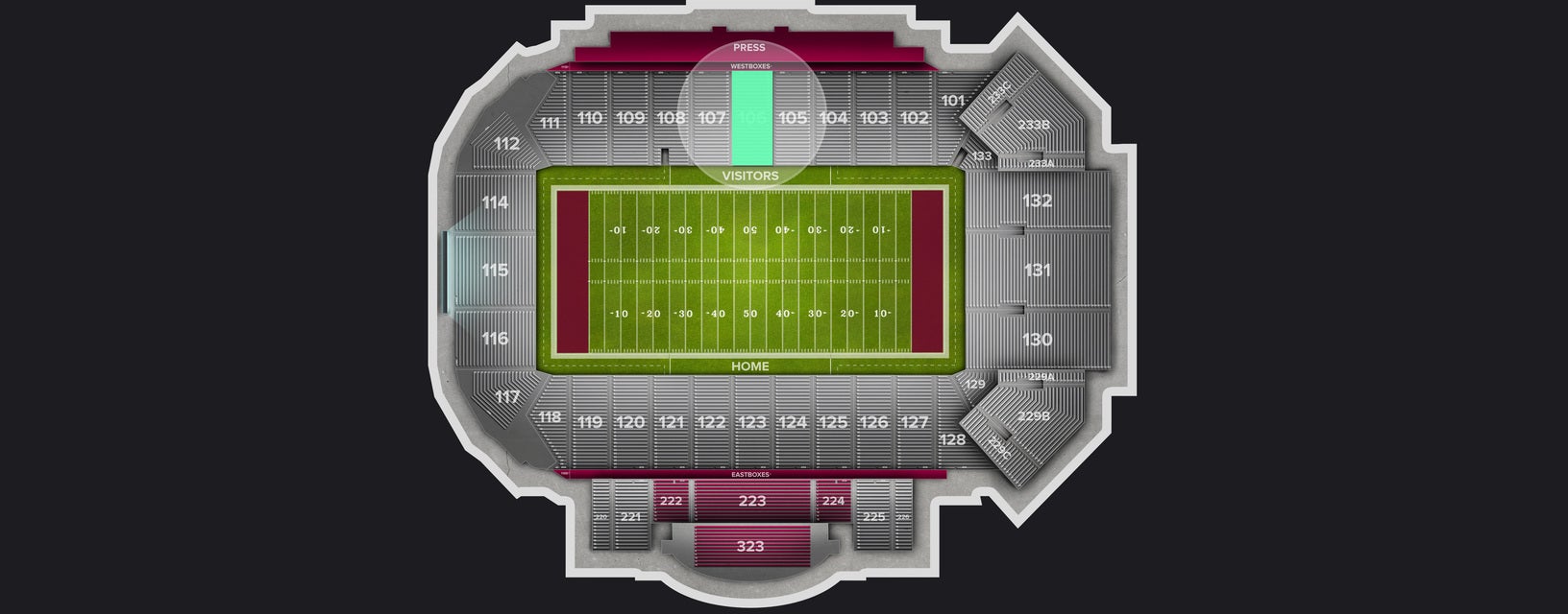 Seat view from Lower Sideline