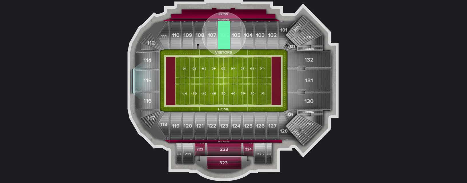 Seat view from Lower Sideline