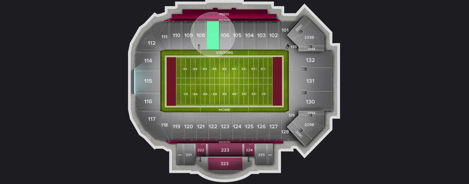 Seat view from Lower Sideline