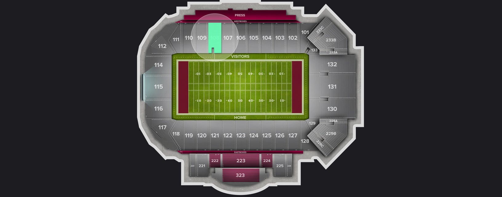 Seat view from Lower Sideline