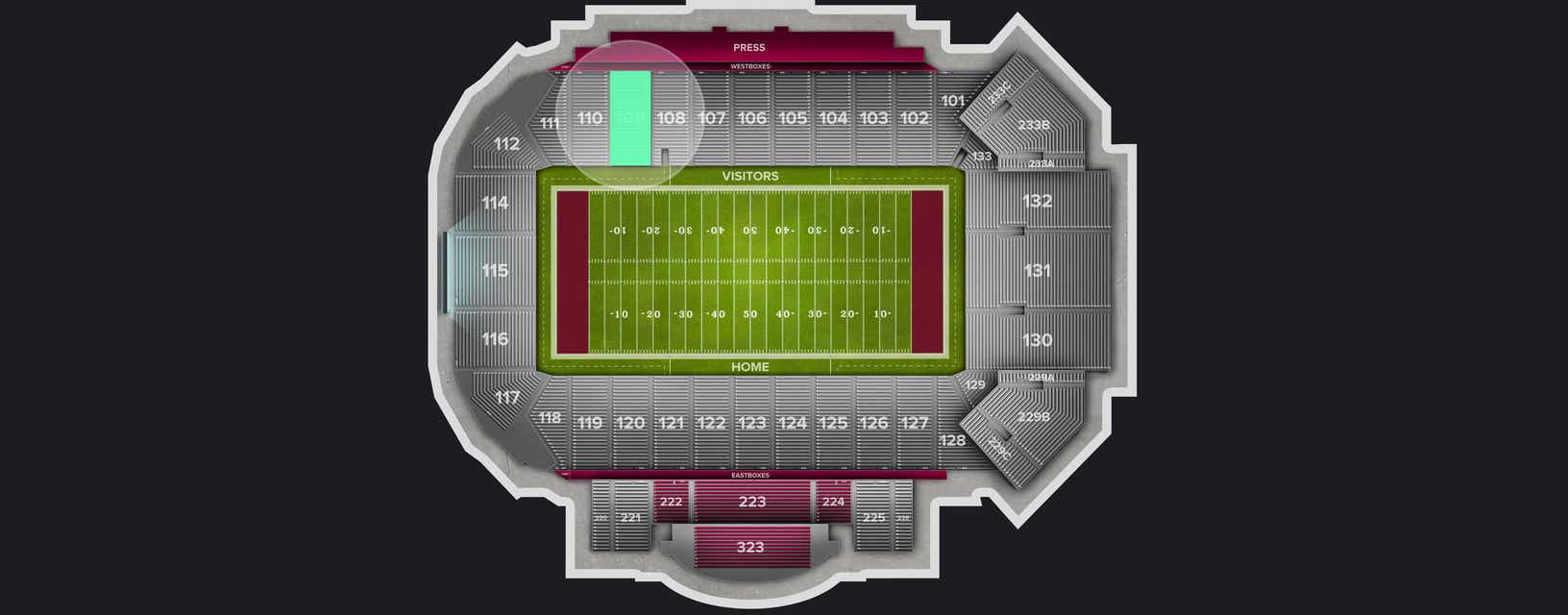 Seat view from Lower Sideline