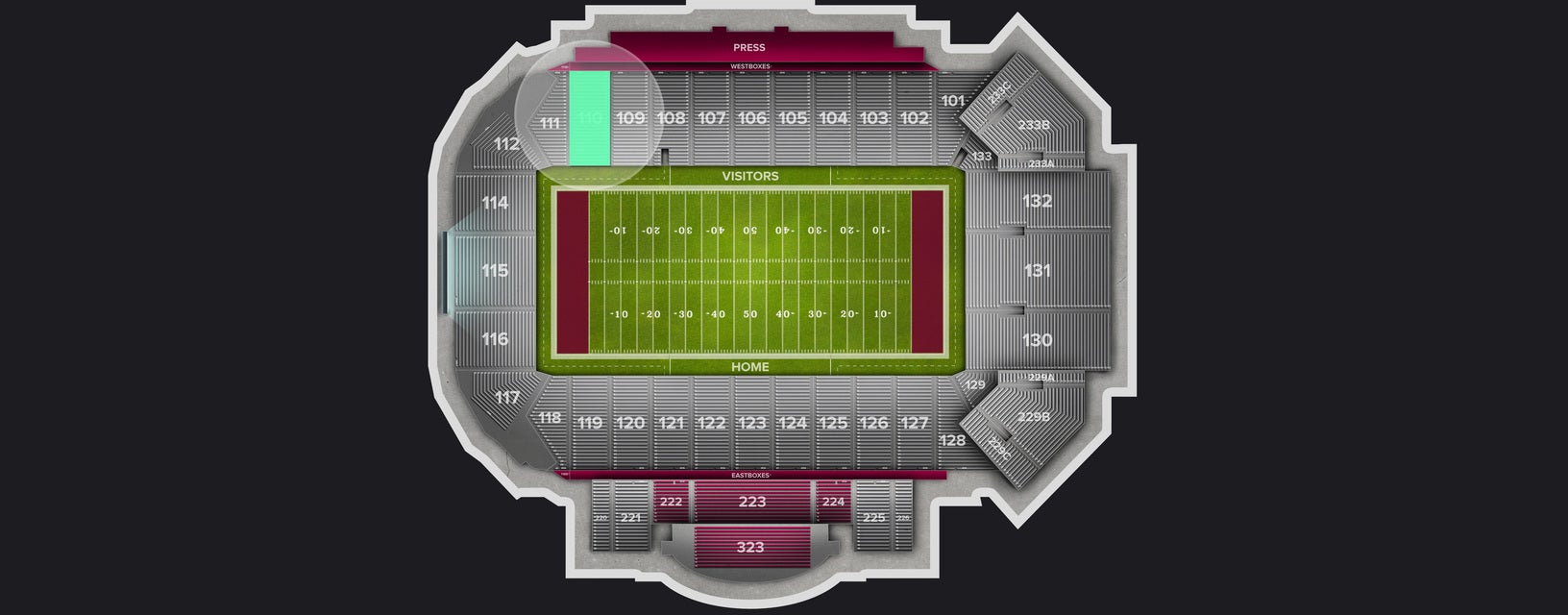 Seat view from Lower Sideline