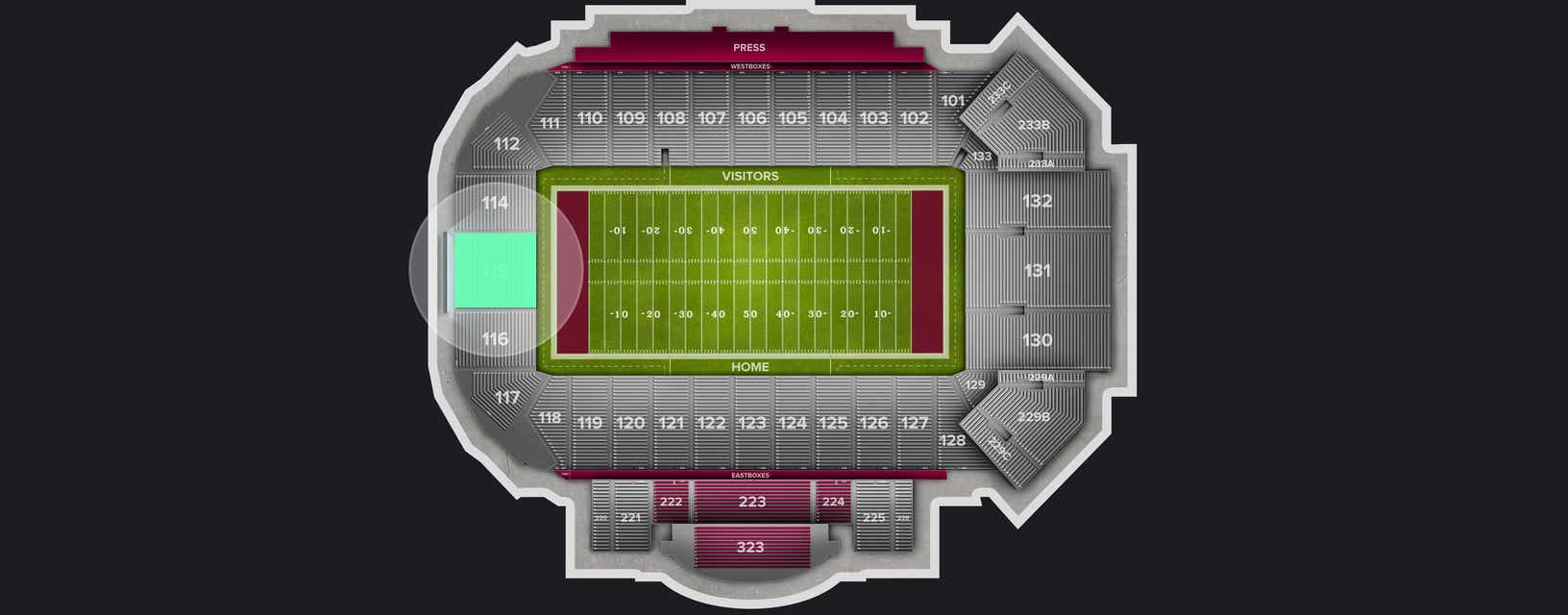 Seat view from Lower Endzone