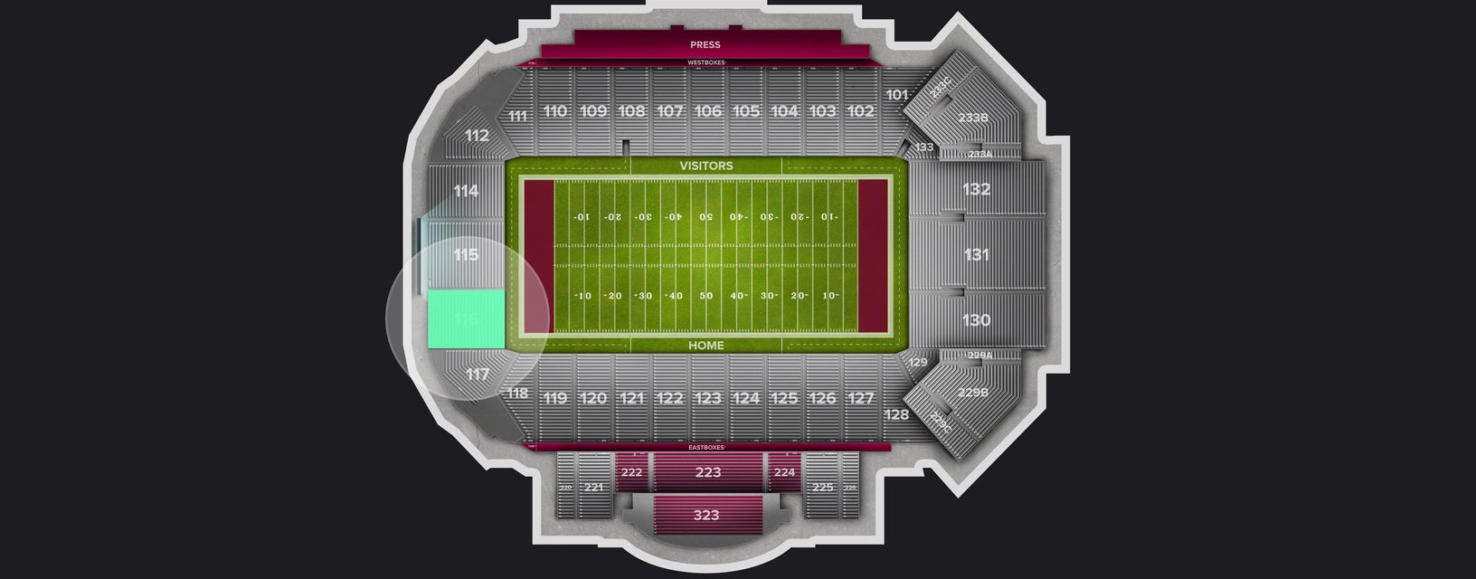 Seat view from Lower Endzone