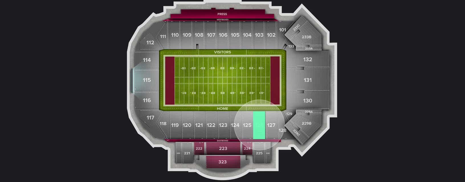 Seat view from Lower Sideline