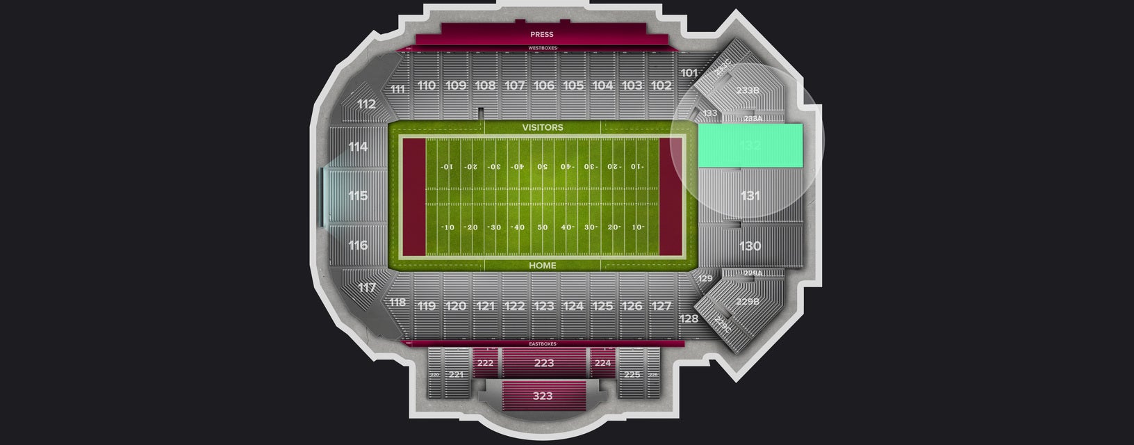 Seat view from Lower Endzone