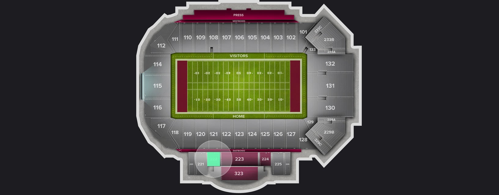 Seat view from Middle Sideline