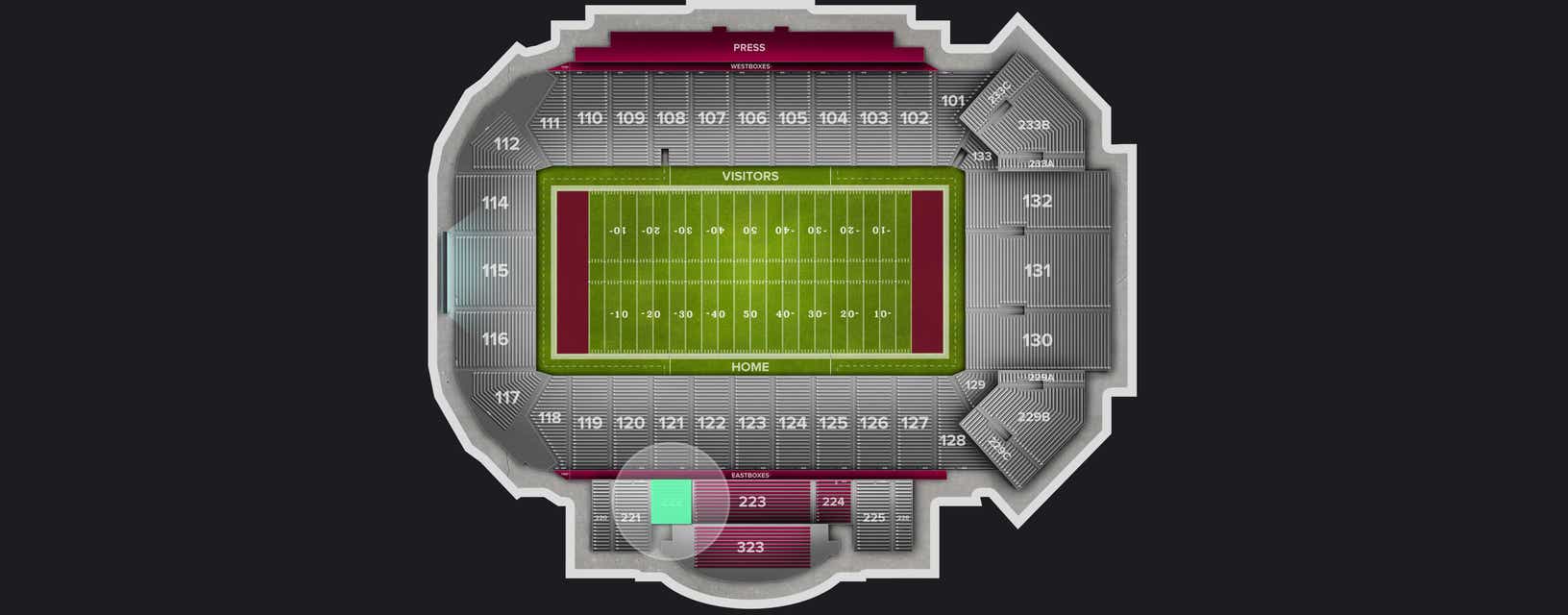 Seat view from Middle Sideline